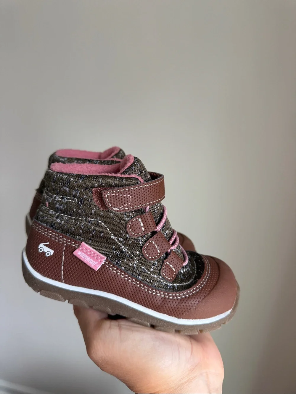 Kids Brown and Pink Winter Boots - See Kai Run